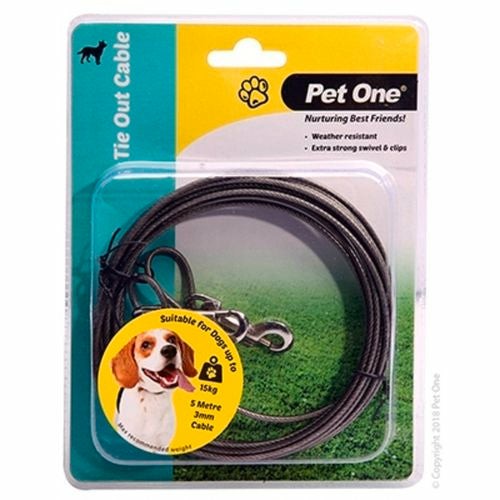 Tie Out Cable – 5 Meters – Dogs Up To 15Kg Cats