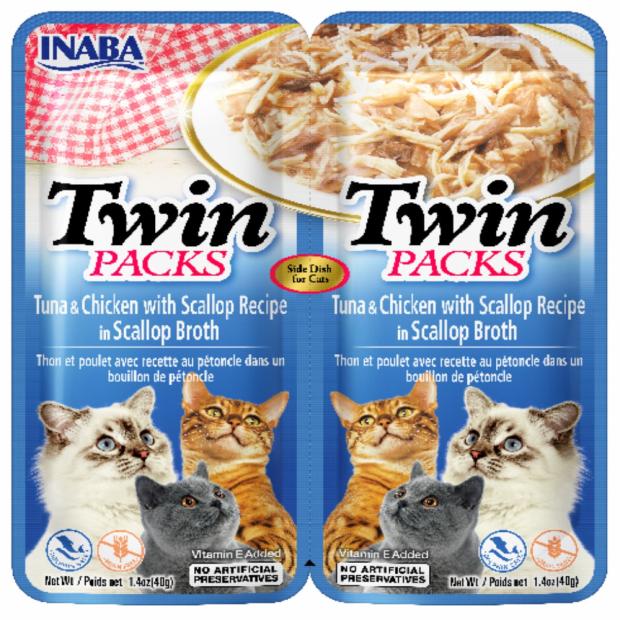 Twin Packs Tuna With Chicken & Scallop Flavored Broth Cats