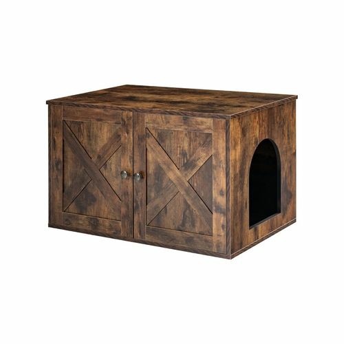 Wood Sideboard Enclosed Cat Litter Cabinet – Coffee Cats