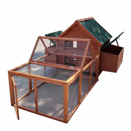 Xl Chicken Coop Rabbit Hutch Ferret Cage Hen Chook Cat Kitten House With Run Pet Enclosures And Gates