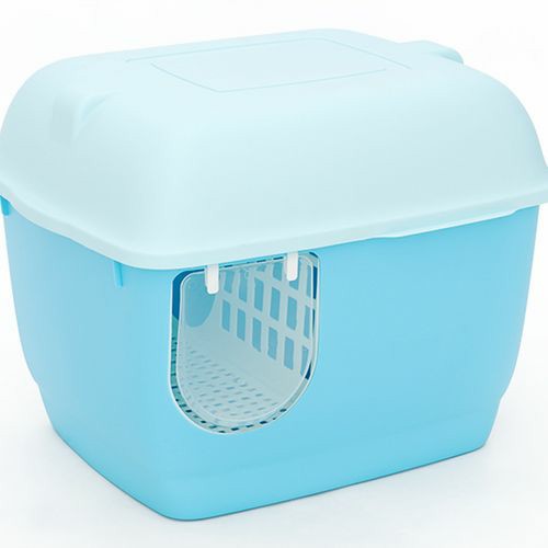 Xl Portable Hooded Cat Toilet Litter Box Tray House With Handle And Scoop Blue Cats