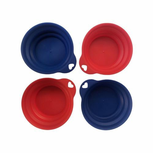 4 X Pet Portable Folding Bowl Dog Cat Food Feeding Water Feeder Collapsable Travel Cats